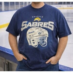 Buffalo Sabres (Large) Helmet And Slug Tshirt (Vtg. 2006-10)